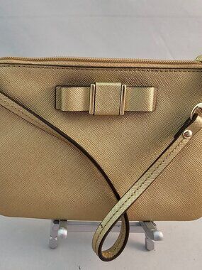 Coach Darcy Wristlet with Gold Bow! EUC!